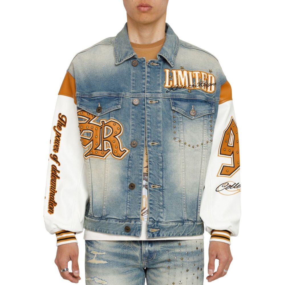 Smoke Rise To Reign Trucker Men's Jacket Owens Blue jj26f545-owensblue