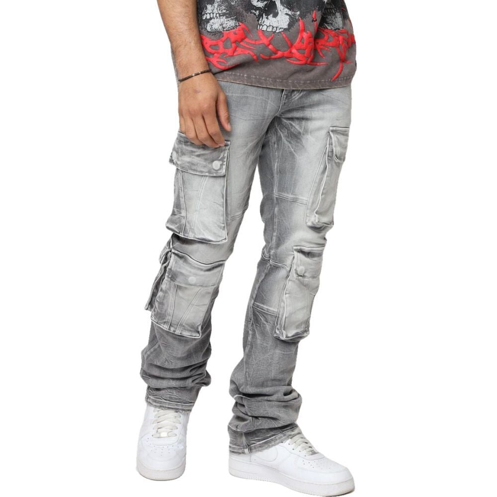 Smoke Rise Cargo Fashion Stacked Men's Jeans Union Grey jp25143-ug