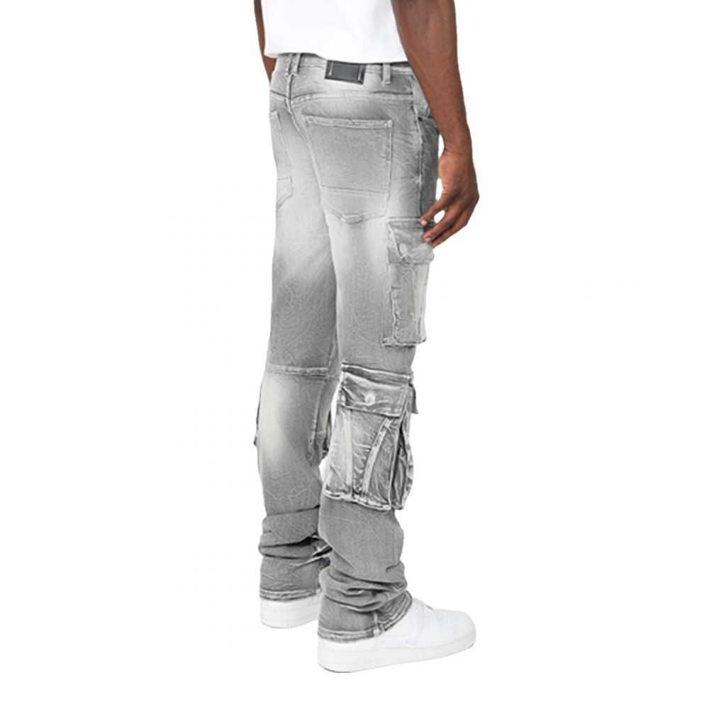 Smoke Rise Cargo Fashion Stacked Men's Jeans Union Grey jp25143-ug