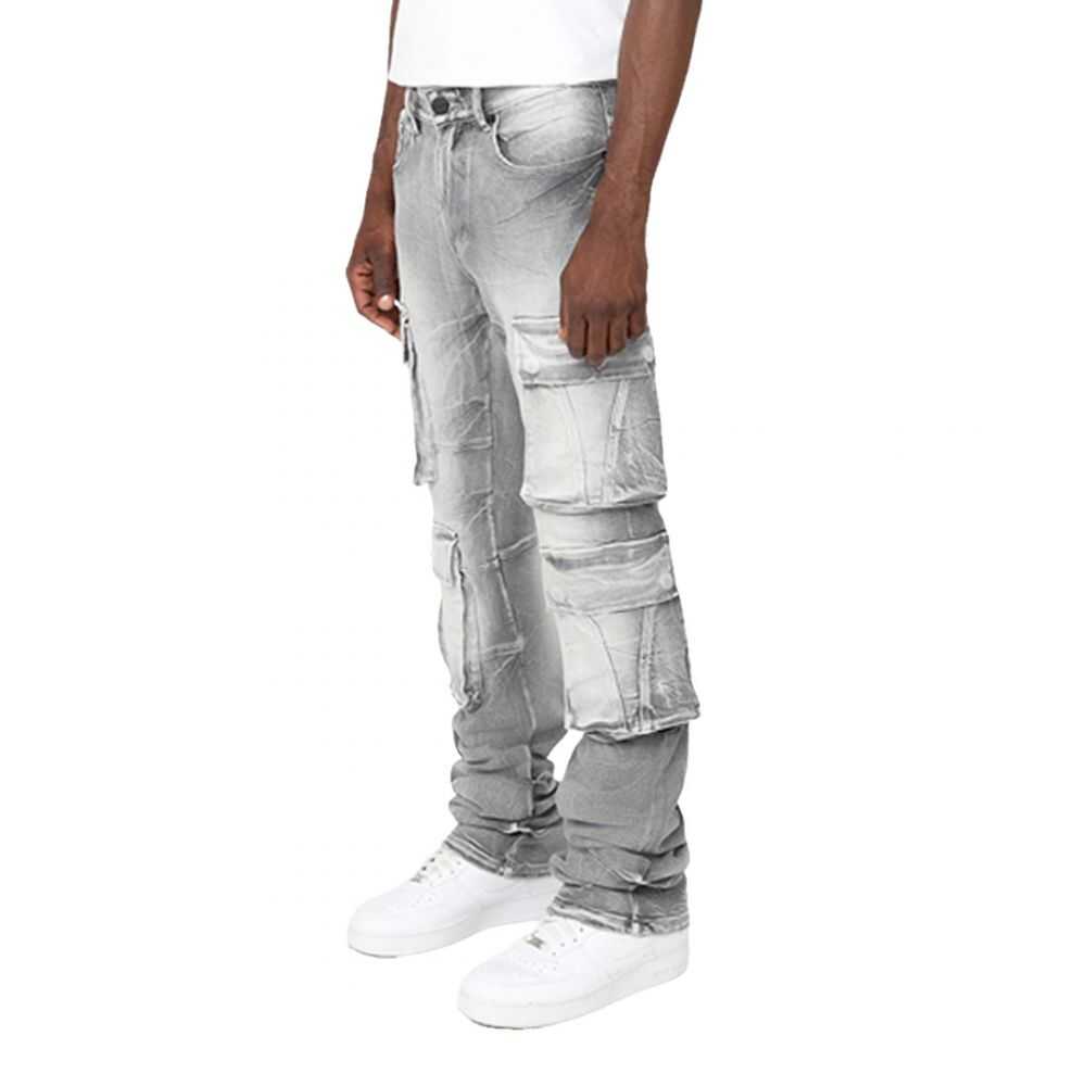 Smoke Rise Cargo Fashion Stacked Men's Jeans Union Grey jp25143-ug