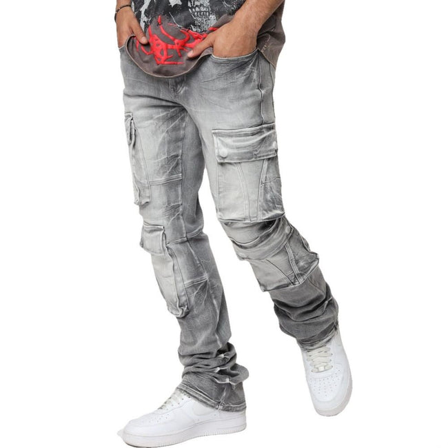 Smoke Rise Cargo Fashion Stacked Men's Jeans Union Grey jp25143-ug