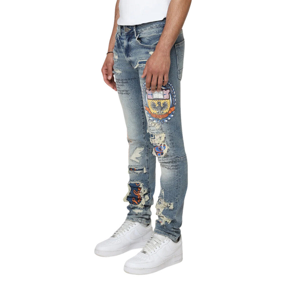 Smoke Rise Slim Magnificence Men's Jeans Hearst Blue jp25545-hb