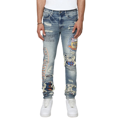 Smoke Rise Slim Magnificence Men's Jeans Hearst Blue jp25545-hb
