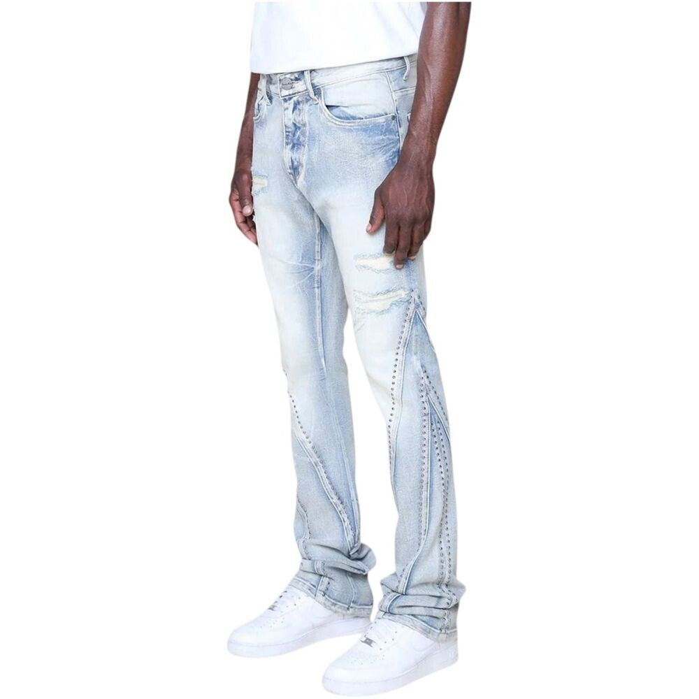 Smoke Rise Barbwire Rhinestone Men's Jeans Cascade Blue jp25637-cb