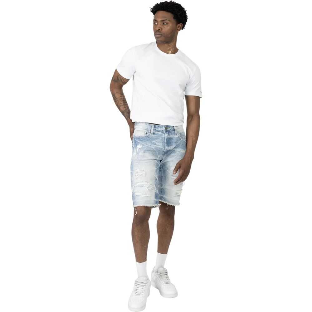 Smoke Rise Essential Denim Men's Shorts Coastal Blue js24109-cb