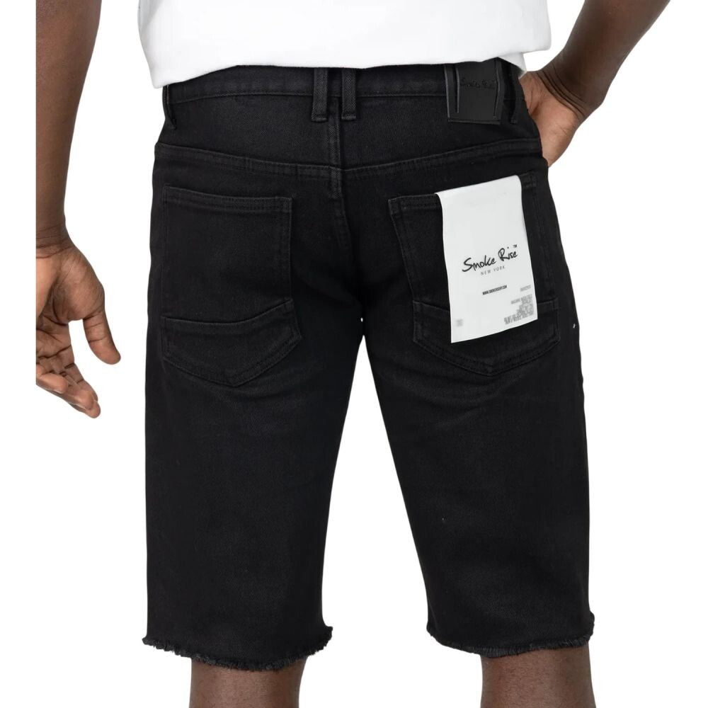 Smoke Rise Essential Denim Men's Shorts Glow Black js24109-gb
