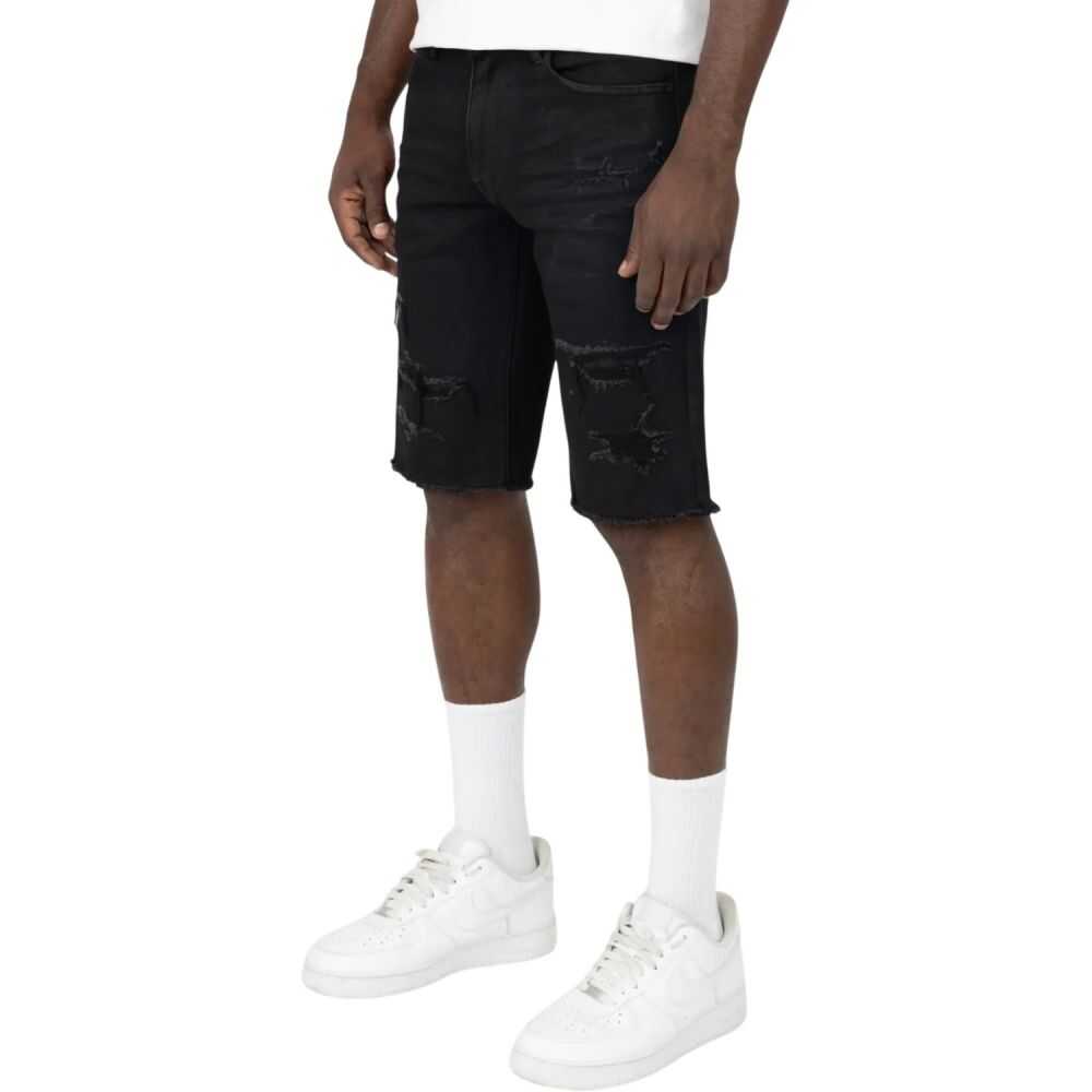 Smoke Rise Essential Denim Men's Shorts Glow Black js24109-gb