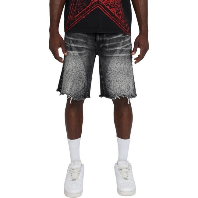 Smoke Rise Chaos Abyss Denim Men's Shorts Spider Black js26s446-sb