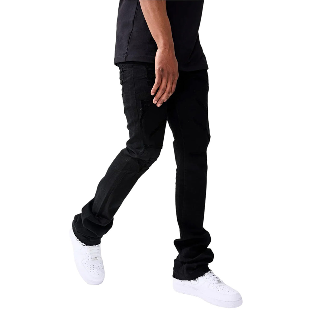 Jordan Craig Stacked Denim Big Kids' Pants Black