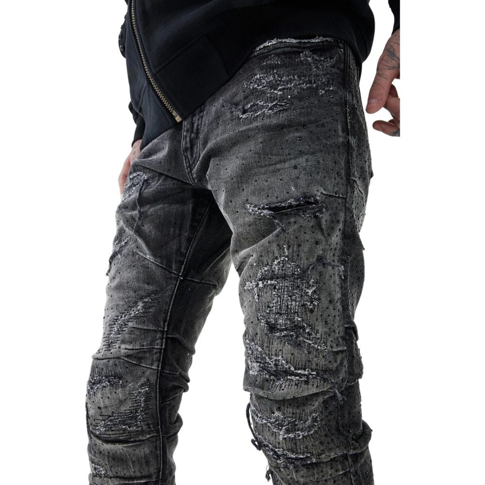 See You In Paradise Super Skinny Men's Jeans Black Shadow jtfp2323-bs