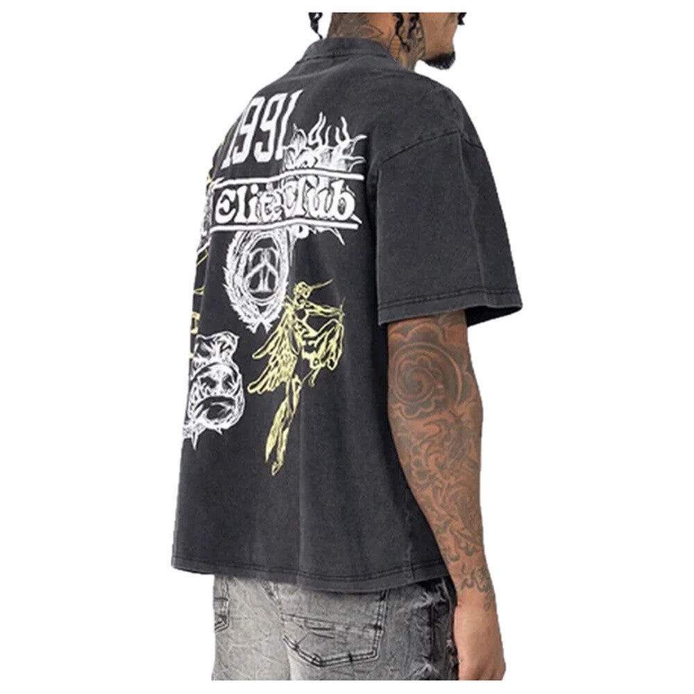 Smoke Rise Elite Club Wide Cropped Men's T-Shirt Black kt25263-black