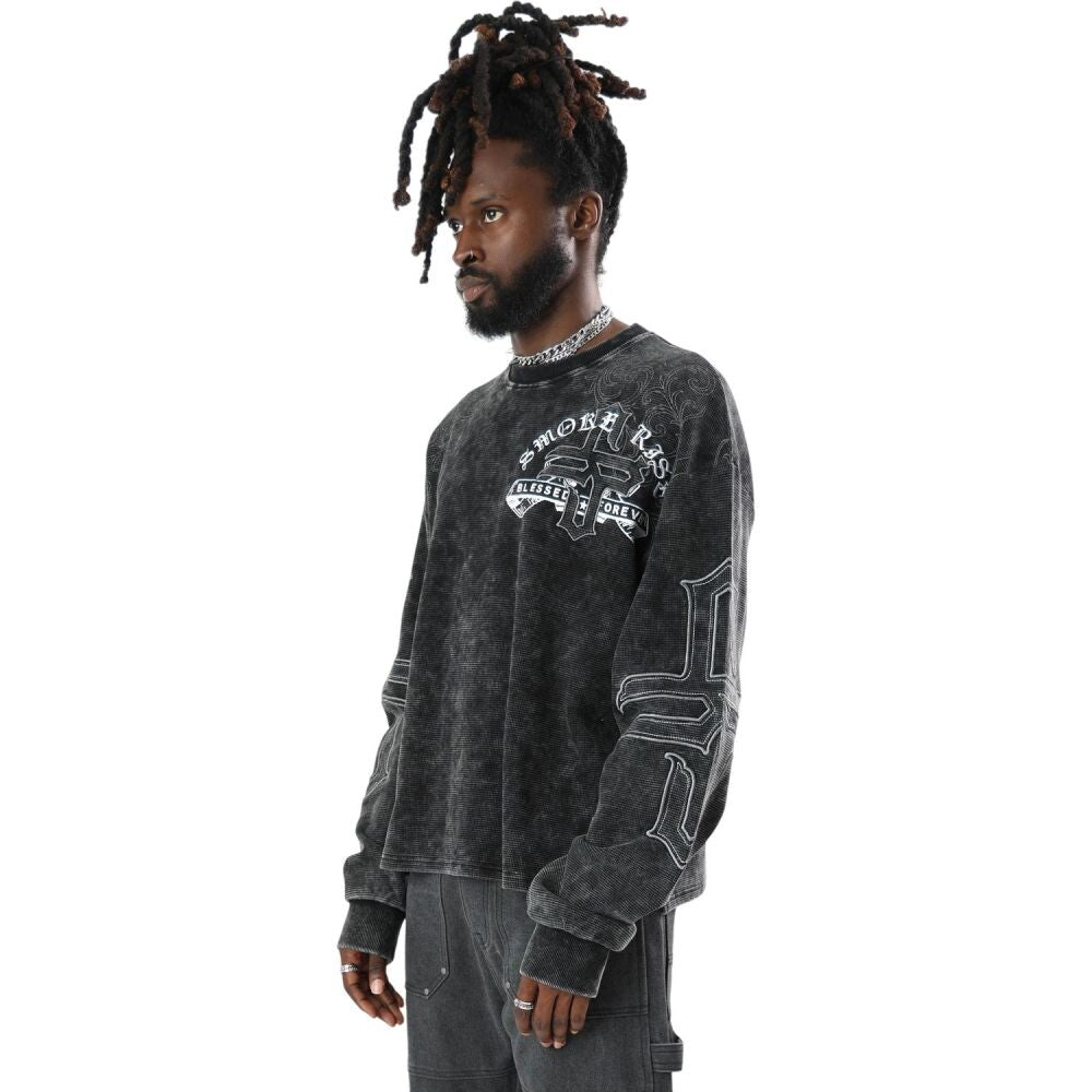 Smoke Rise Blessed With Faith Waffle Mens T-Shirt Black kt26p563-1xz