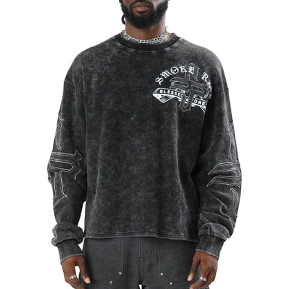 Smoke Rise Blessed With Faith Waffle Mens T-Shirt Black kt26p563-1xz