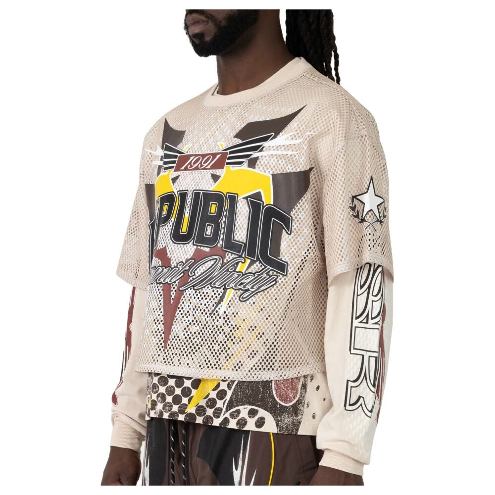 Smoke Rise Wide Cropped Republic 2-Fer Men's Long Sleeve Tee Castle kt26s451-castle