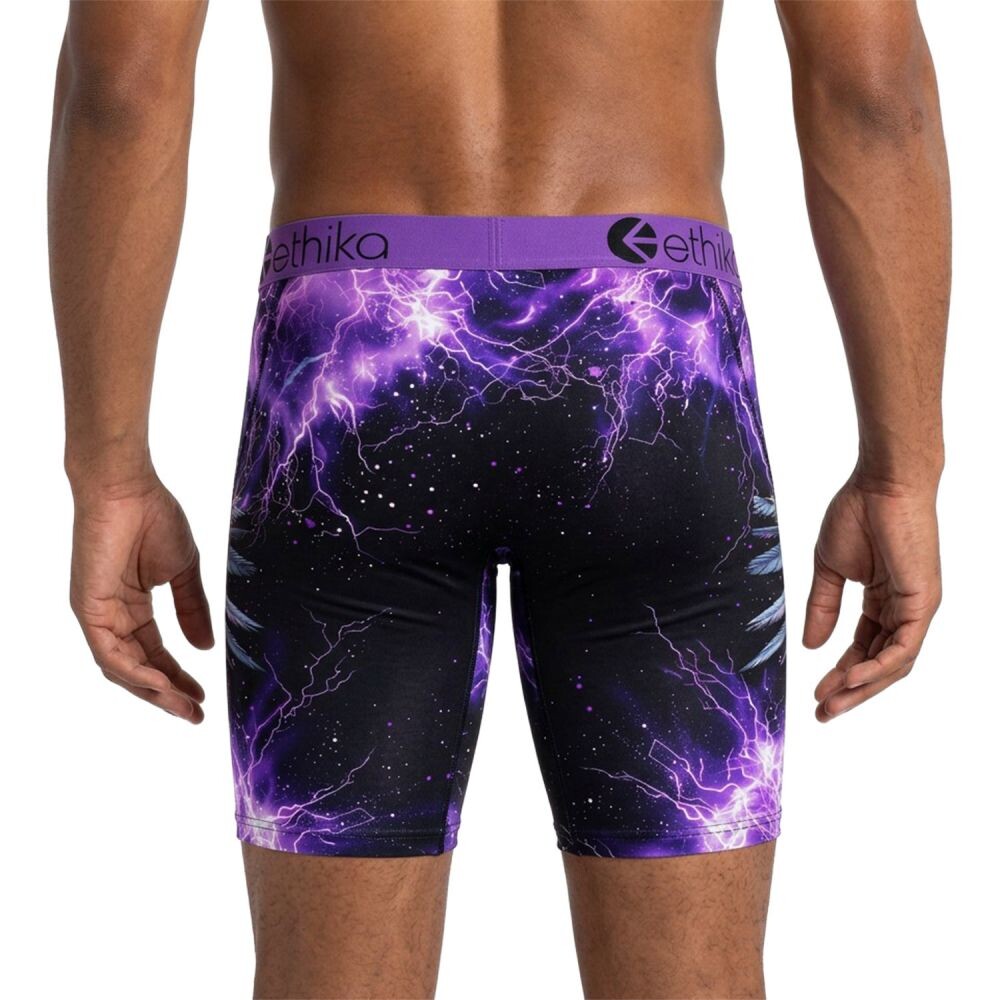Ethika Flock Men's Boxers Black/Purple mfaaag2511-bkp
