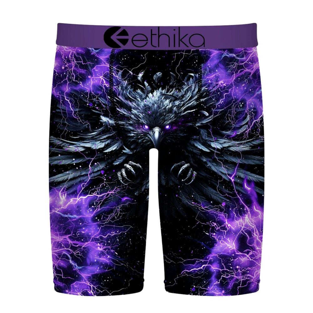 Ethika Flock Men's Boxers Black/Purple mfaaag2511-bkp