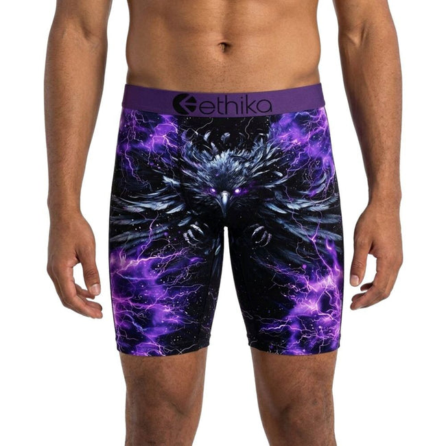 Ethika Flock Men's Boxers Black/Purple mfaaag2511-bkp