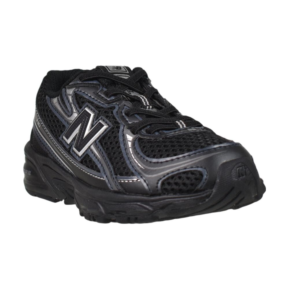 New Balance 740 Bungee Lace Little Kids' Shoes Black/Silver pz740-bm