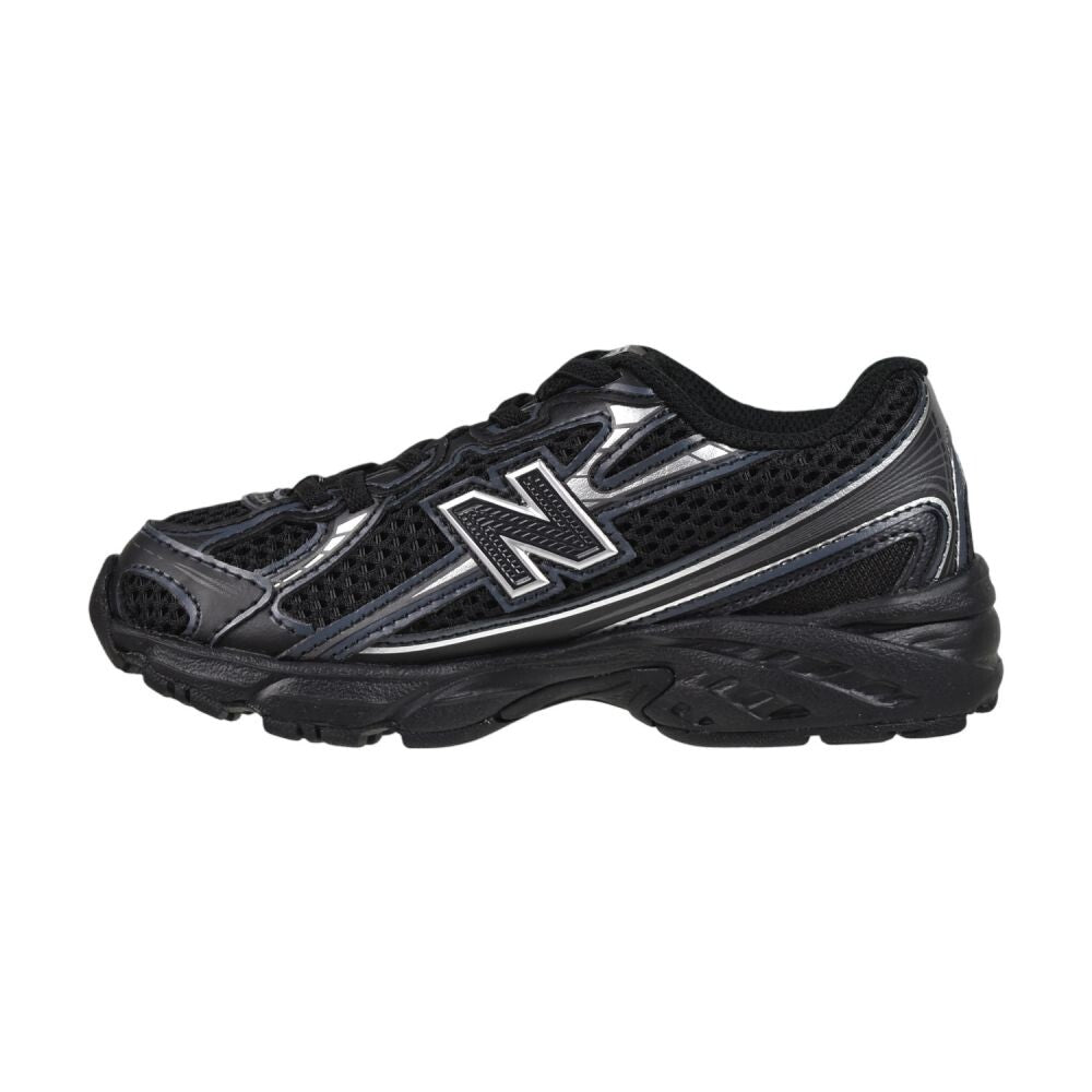 New Balance 740 Bungee Lace Little Kids' Shoes Black/Silver pz740-bm