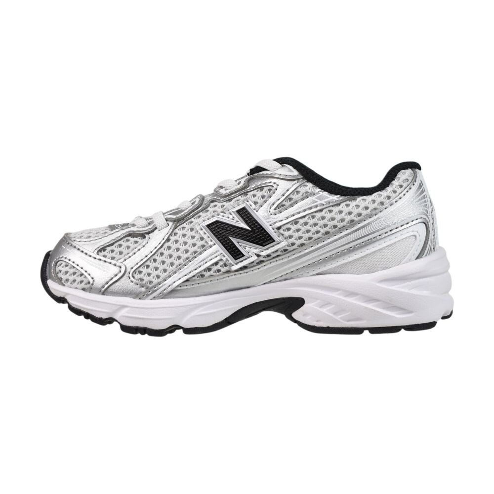 New Balance 740 Bungee Lace Little Kids' Shoes Silver Metallic pz740-nw