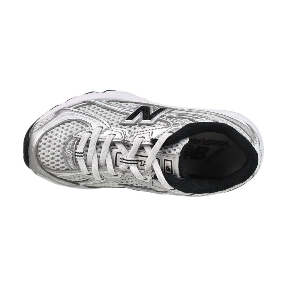 New Balance 740 Bungee Lace Little Kids' Shoes Silver Metallic pz740-nw