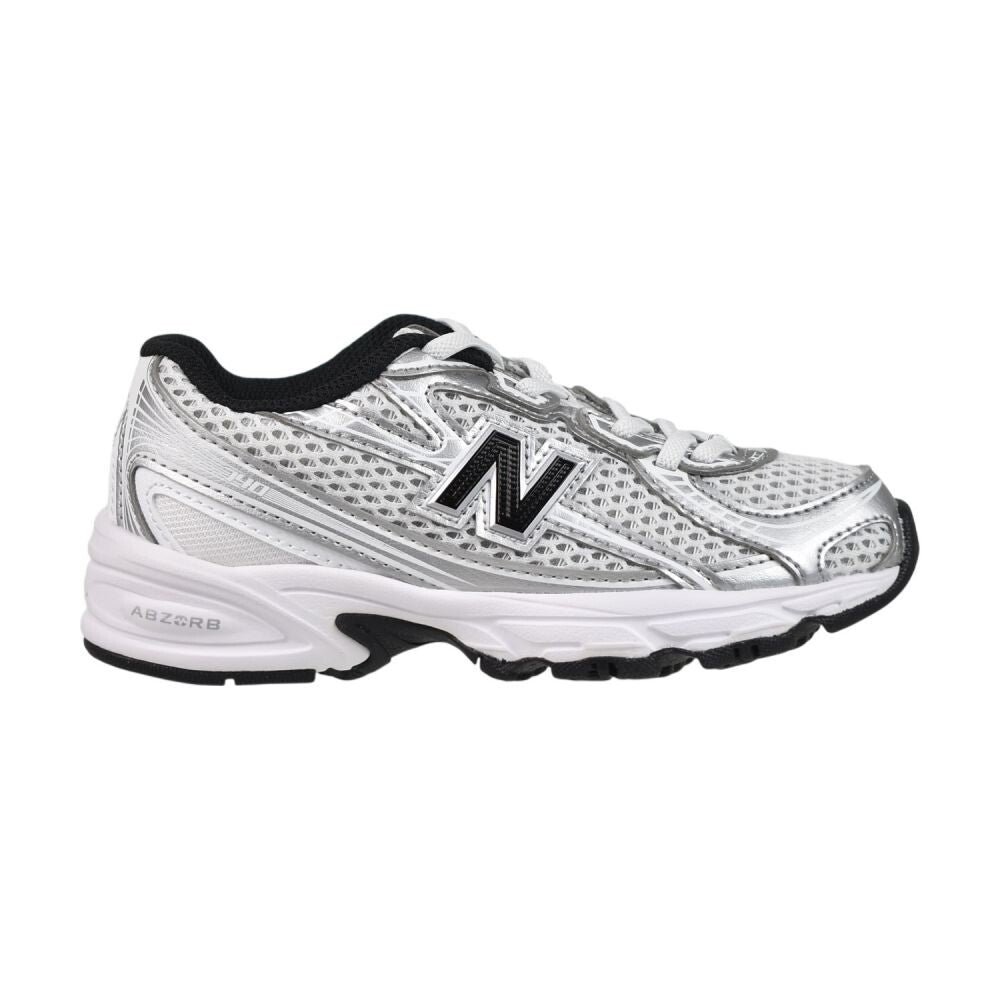 New Balance 740 Bungee Lace Little Kids' Shoes Silver Metallic pz740-nw