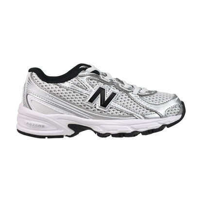 New Balance 740 Bungee Lace Little Kids' Shoes Silver Metallic pz740-nw