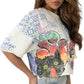 Smoke Rise Boxy Rhinestone Women's T-Shirt Turtle Dove rkt26s404-td