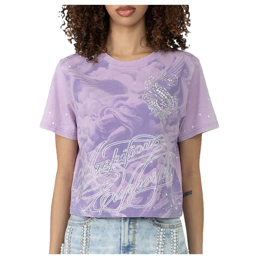 Smoke Rise Rhinestone Detail Women's T-Shirt Orchid Bloom rkt26s460-ob