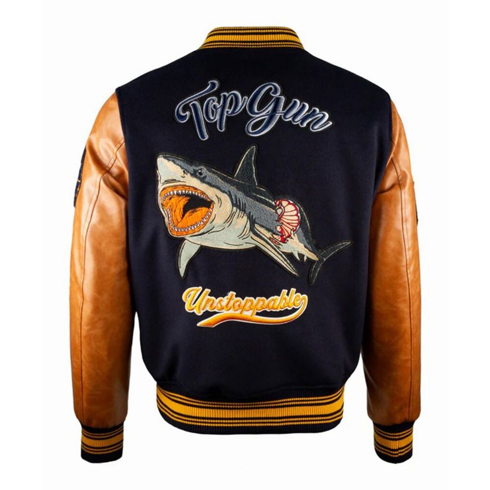 Top Gun Shark Varsity Men's Jacket Navy tgj2431-navy