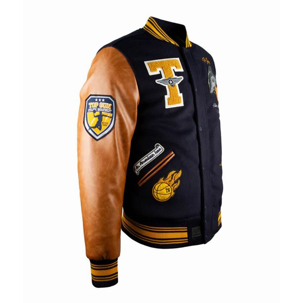 Top Gun Shark Varsity Men's Jacket Navy tgj2431-navy