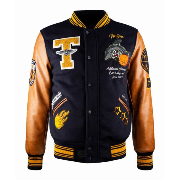 Top Gun Shark Varsity Men's Jacket Navy tgj2431-navy