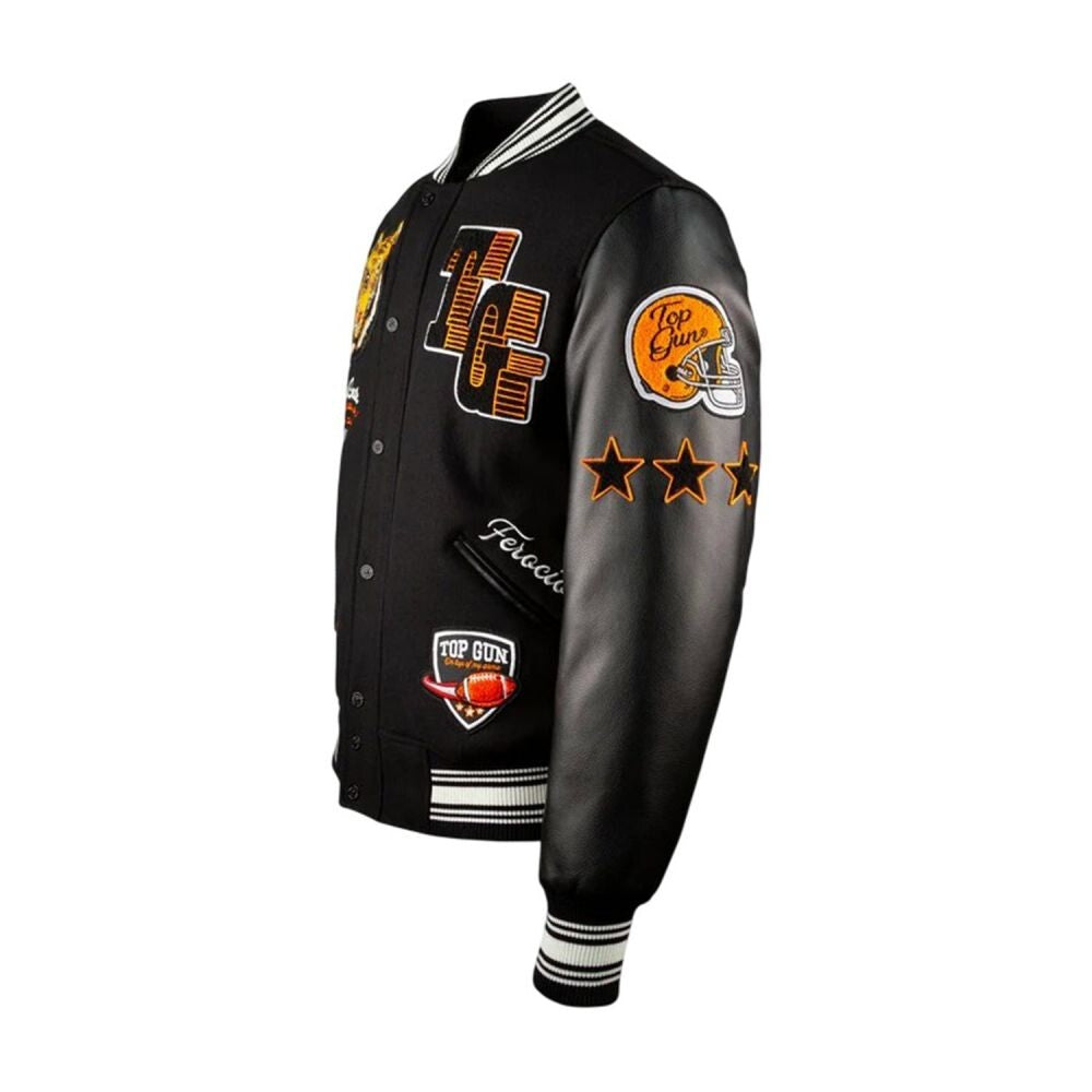 Top Gun Wildcats Varsity Men's Jacket Black tgj2434-black