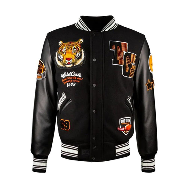 Top Gun Wildcats Varsity Men's Jacket Black tgj2434-black