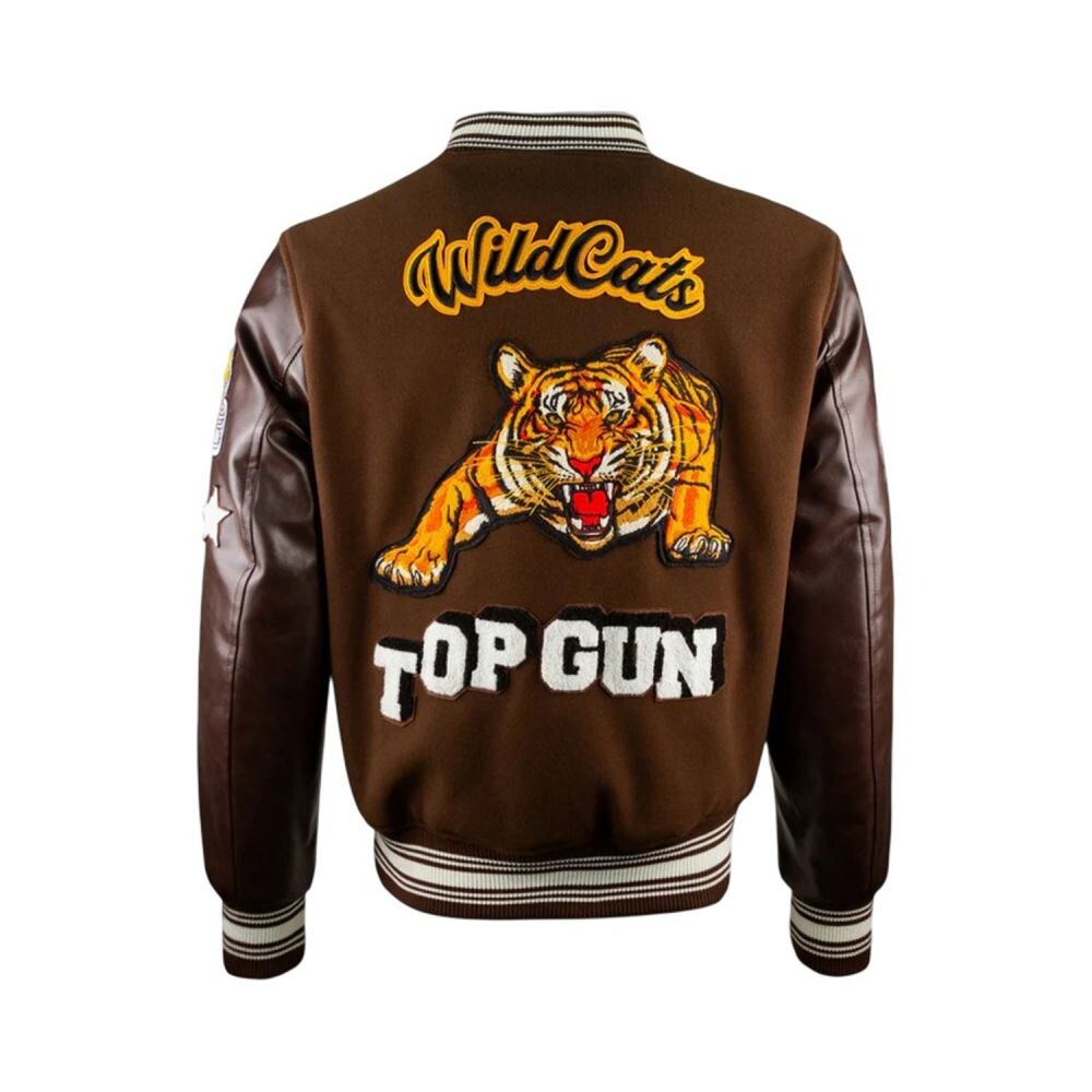 Top Gun Wildcats Varsity Men's Jacket Brown tgj2434-brown