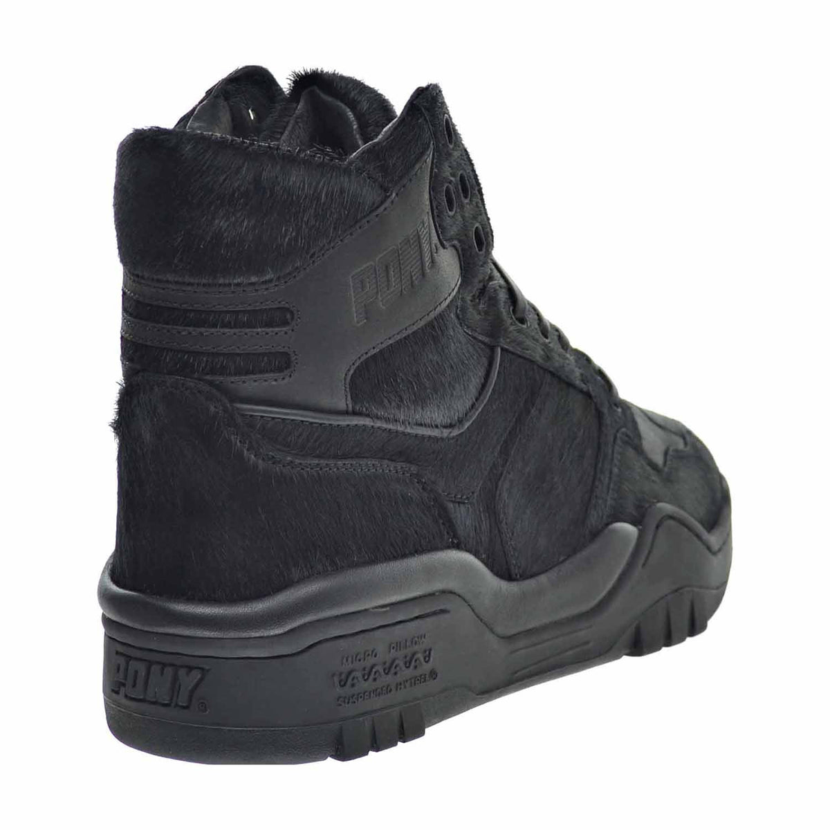 PONY M-110 Calf Hair Men's Shoes Black Mono Chrome