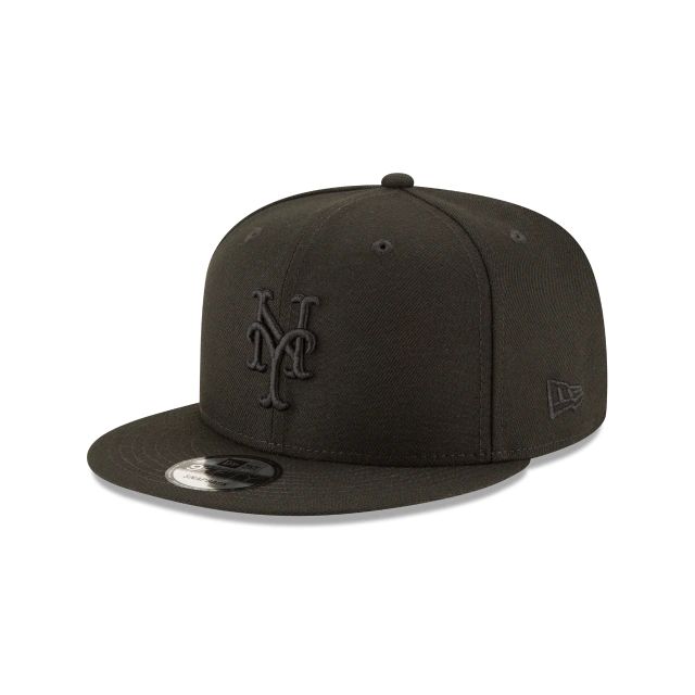 New Era New York Mets Blackout  9Fifty Snapback Men's Hat Black