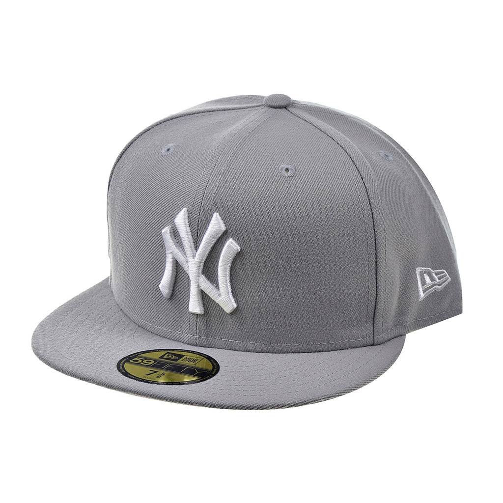 New Era Mens MLB Basic NY Yankees 59fifty Fitted Cap, Black/Black