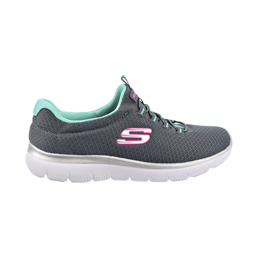 Skechers Summits Womens Shoes Charcoal/Green
