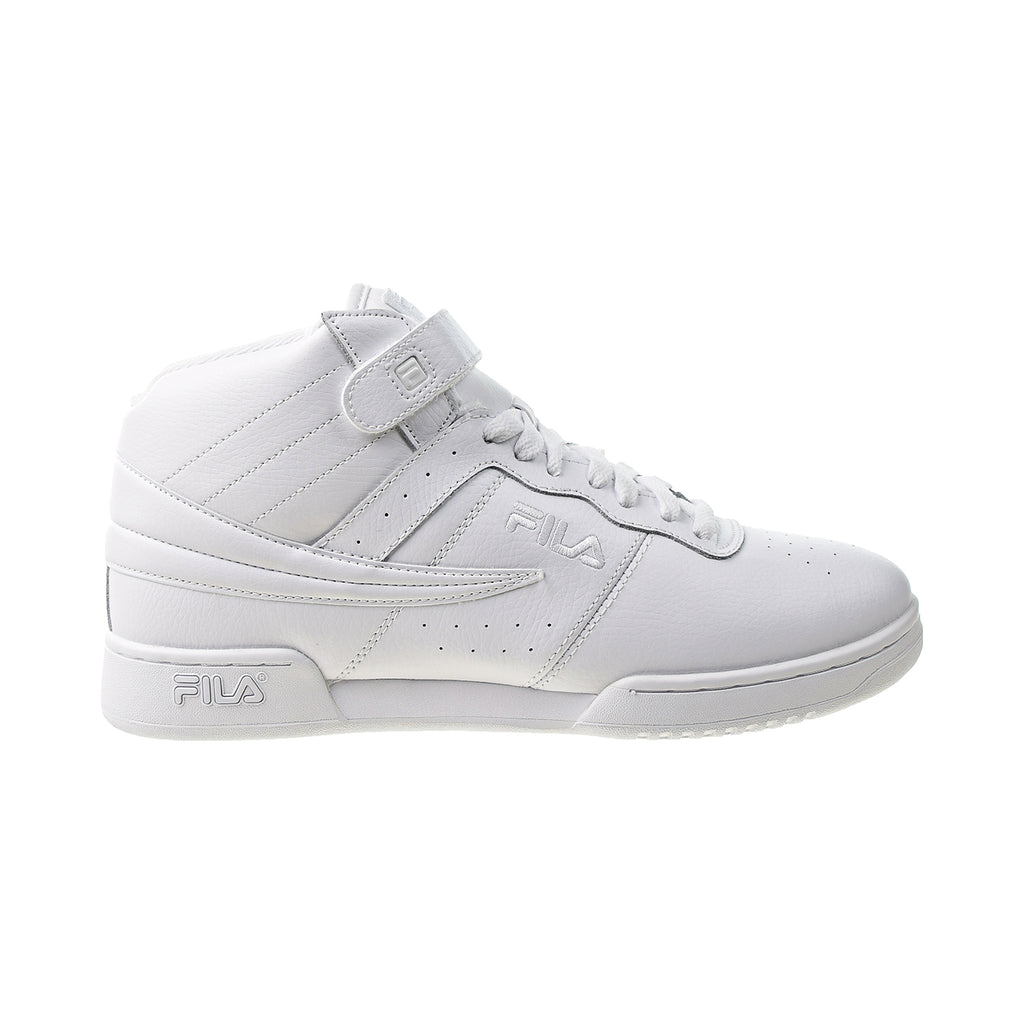 Fila F-13V Leather/Synthetic Men's Hi Top Shoes Triple-White