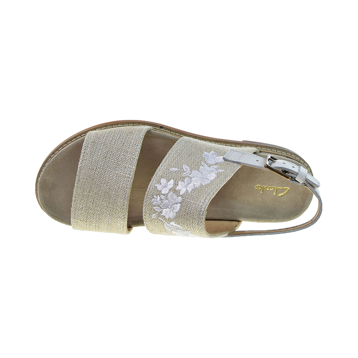 Clarks Corsio Slide Women's Sandals White Canvas