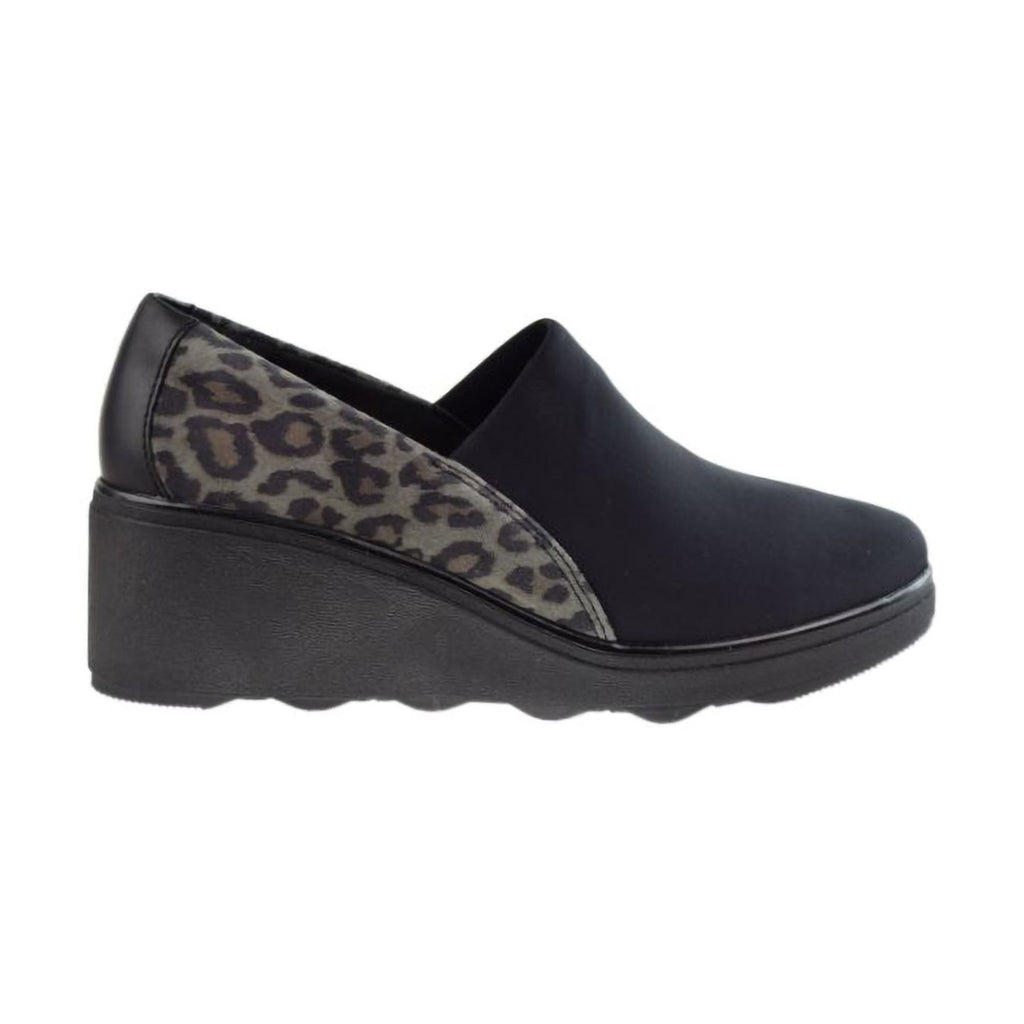 Clarks Mazy Seabury Casual Leopard Print Women's Shoes Black
