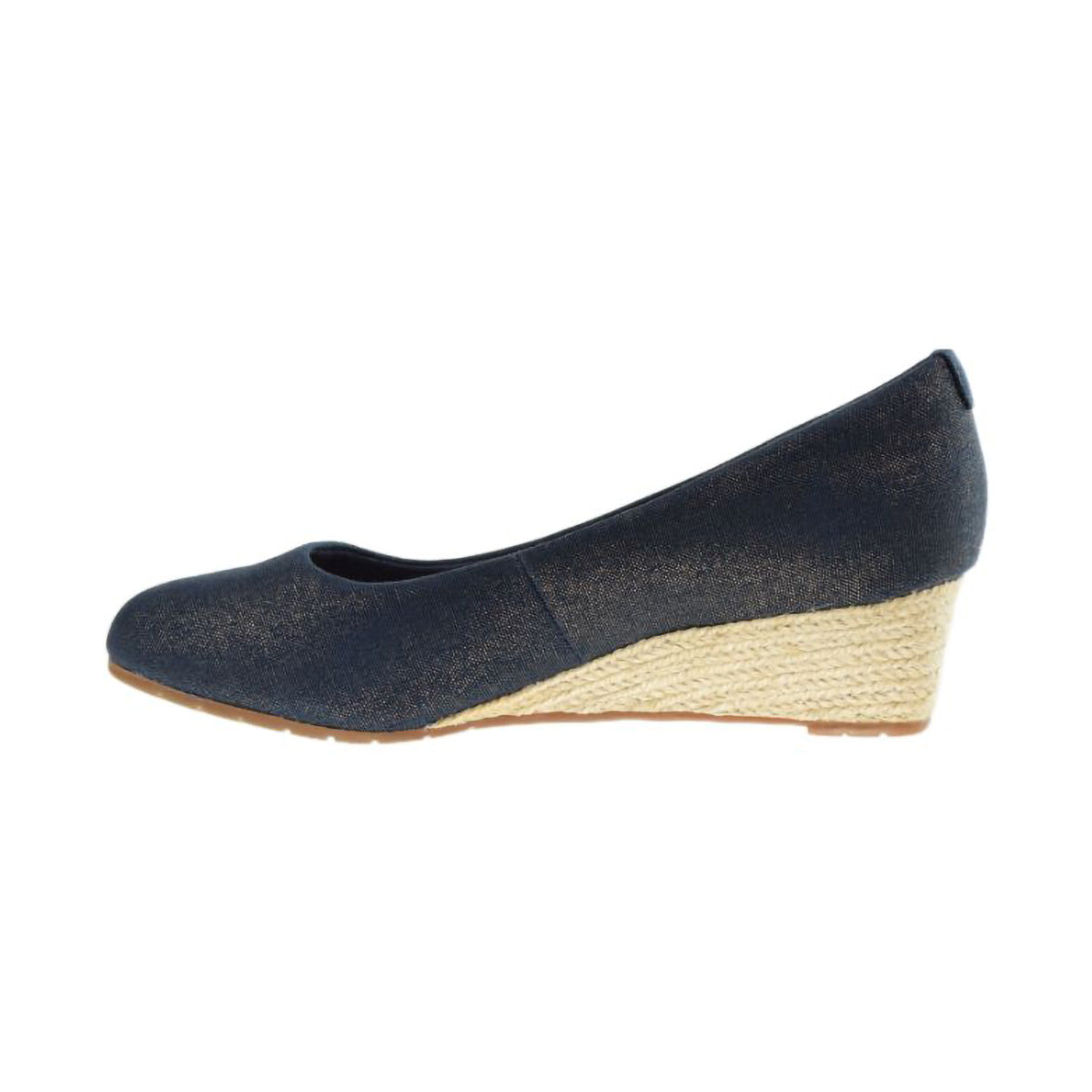 Clarks Mallory Luna Women's Wedge Heel Shoes Navy Textile