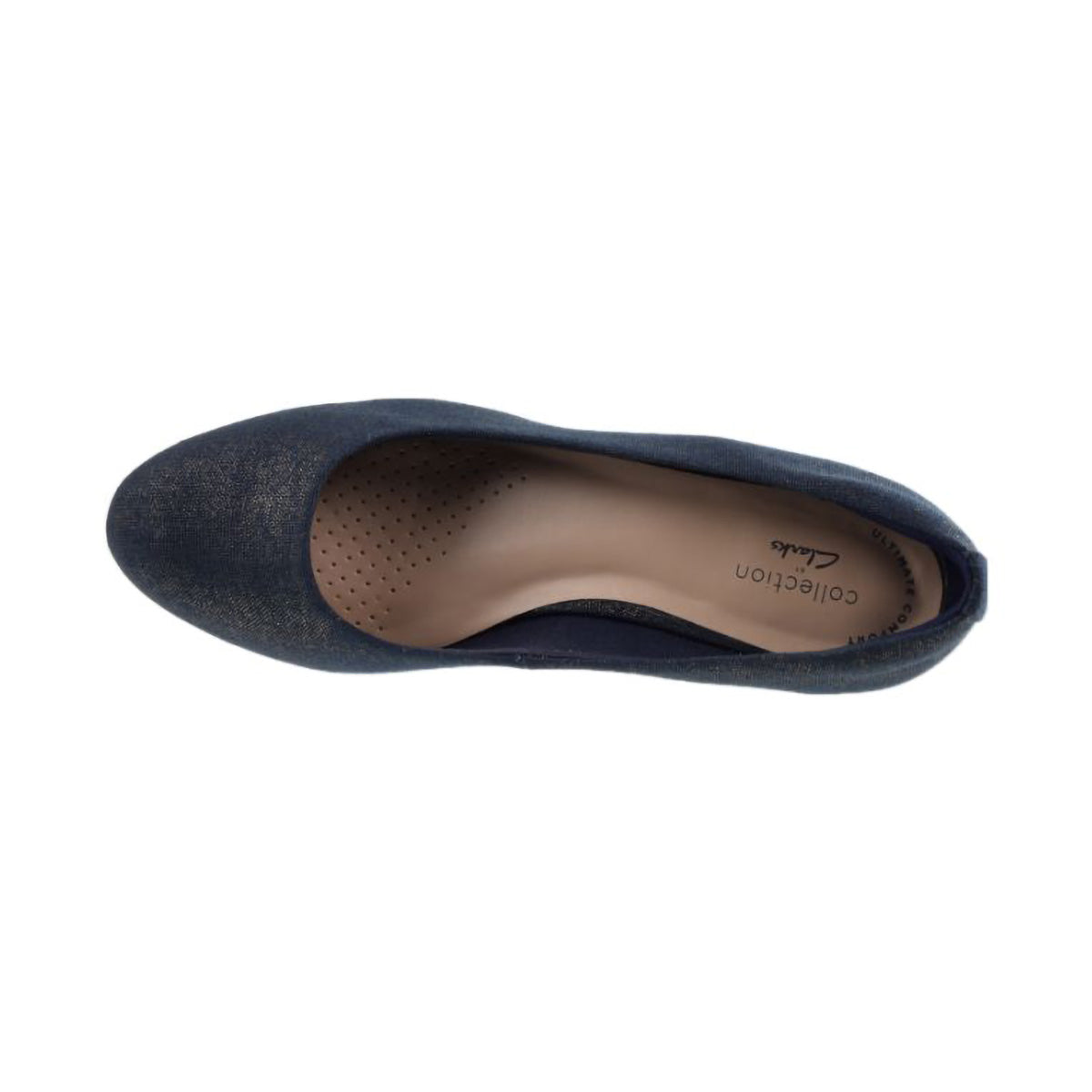 Clarks Mallory Luna Women's Wedge Heel Shoes Navy Textile