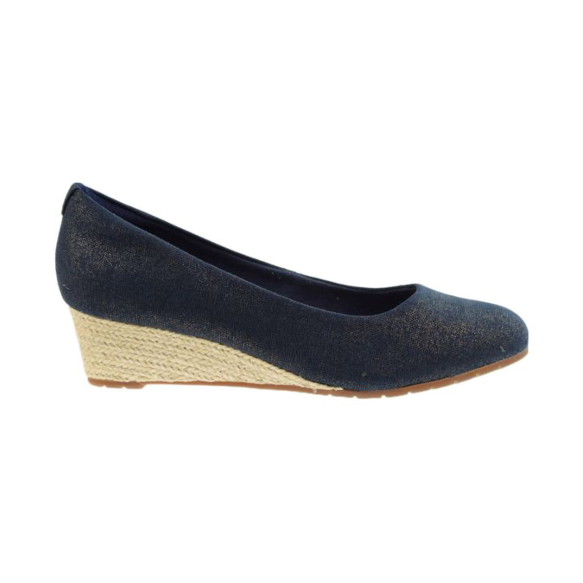 Clarks Mallory Luna Women's Wedge Heel Shoes Navy Textile