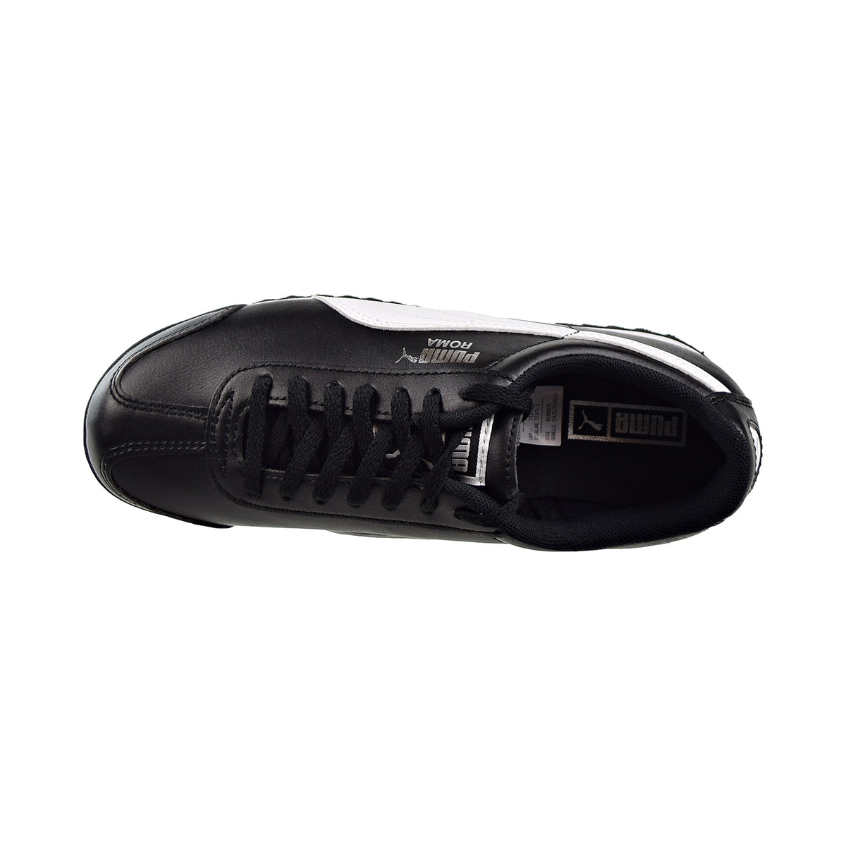 Puma Roma Basic JR Big Kids Shoes Black/White/Puma Silver