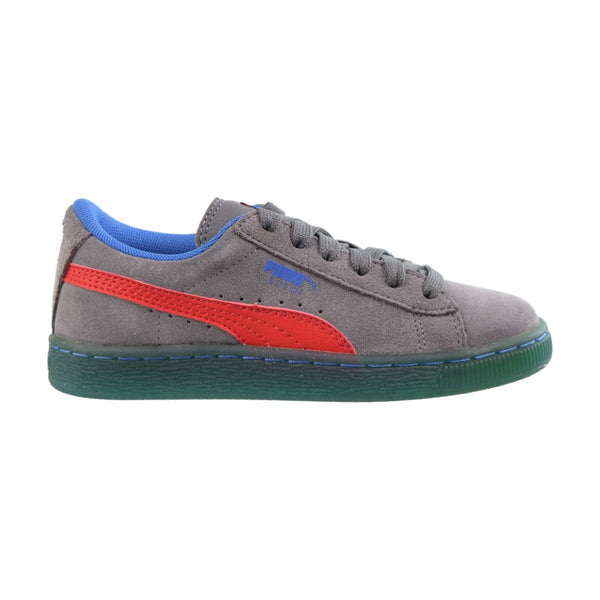 Puma Suede LFS Iced Little Kids Shoes Steel Red-Grey-Royal