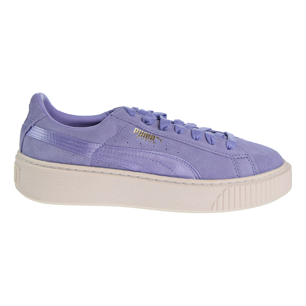 Puma Suede Platform Mono Satin Women's Shoes Lavender/Whisper/Gold