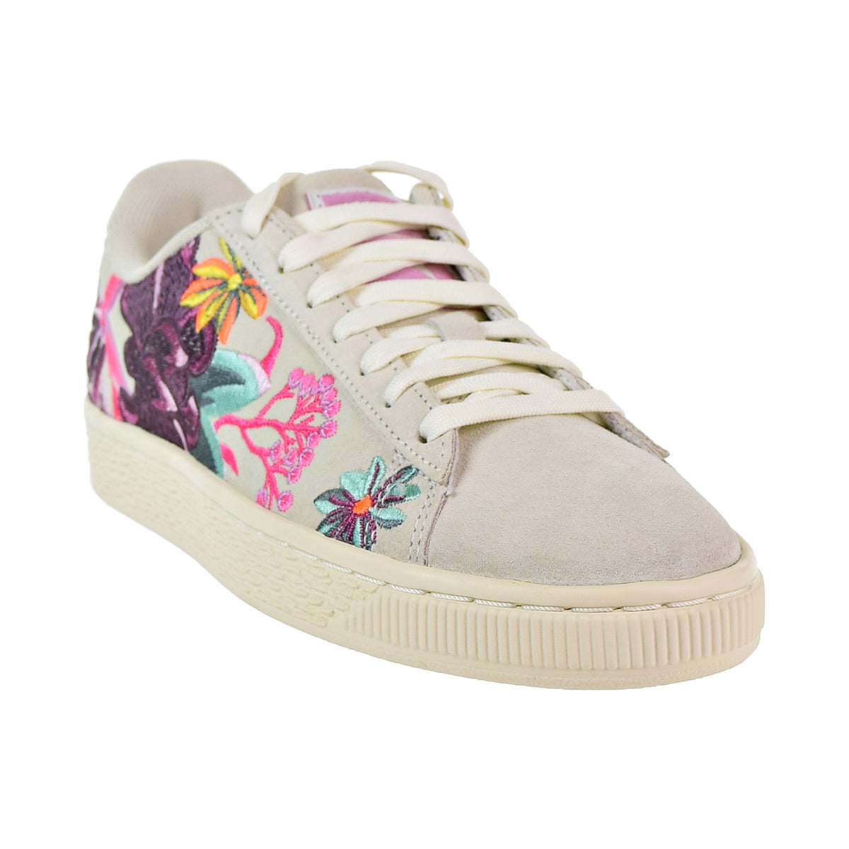 Puma Suede Hyper Emb Women's Shoes Whisper White/Orchid