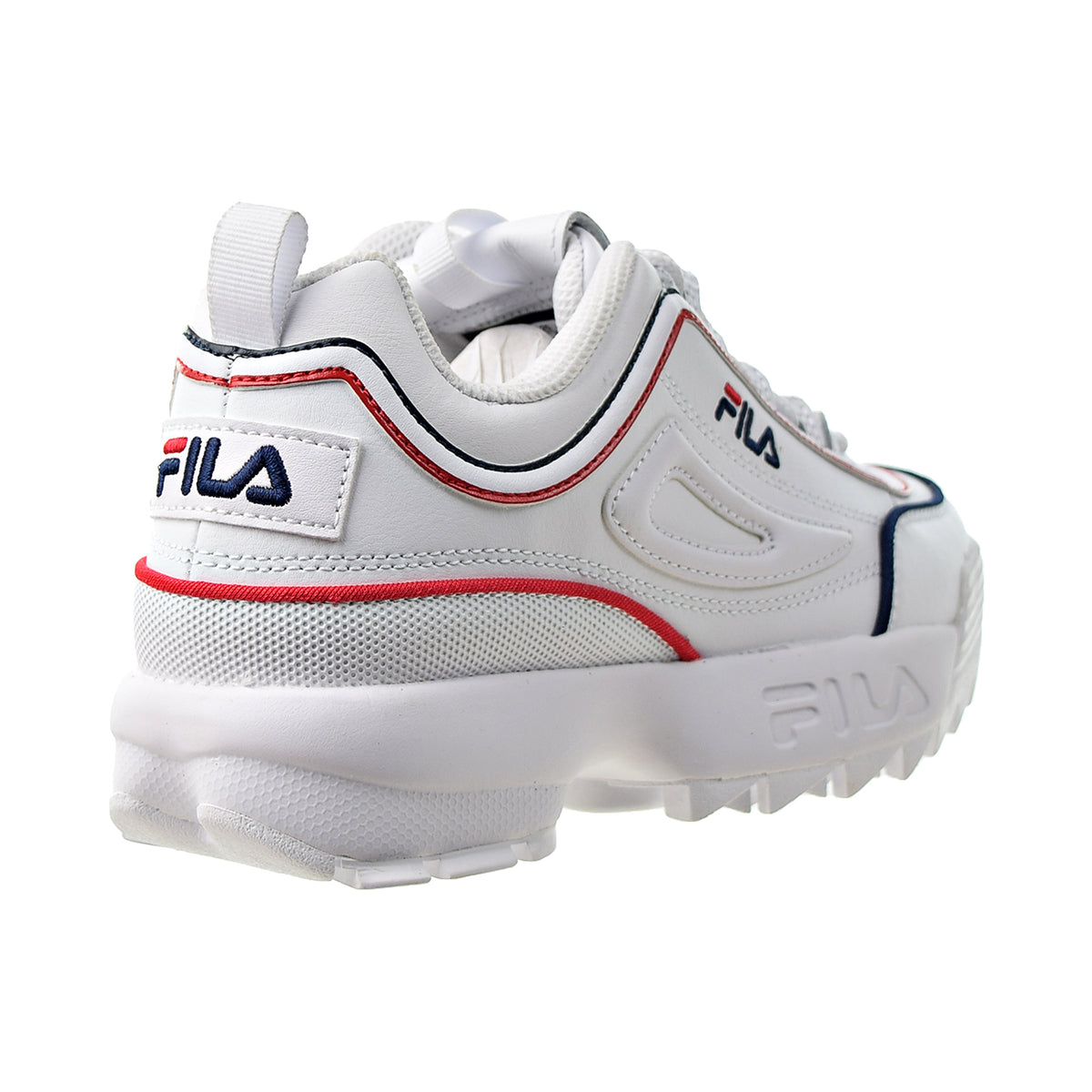 Fila Disruptor II Contrast Piping Big Kids' Shoes White-Navy-Red